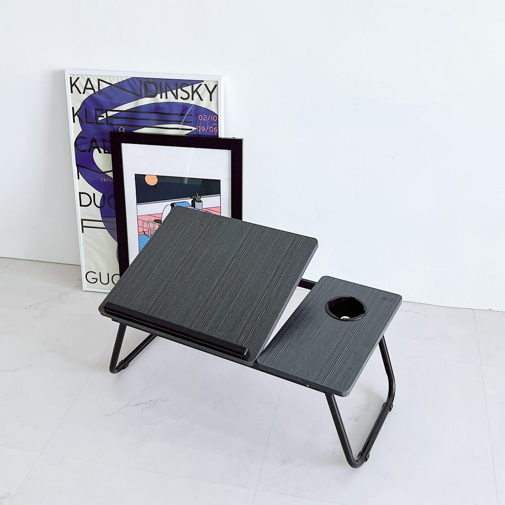 오브민 5단 각도조절 접이식 베드테이블 640 x 320 x 250 mm, 블랙 상세 이미지 1