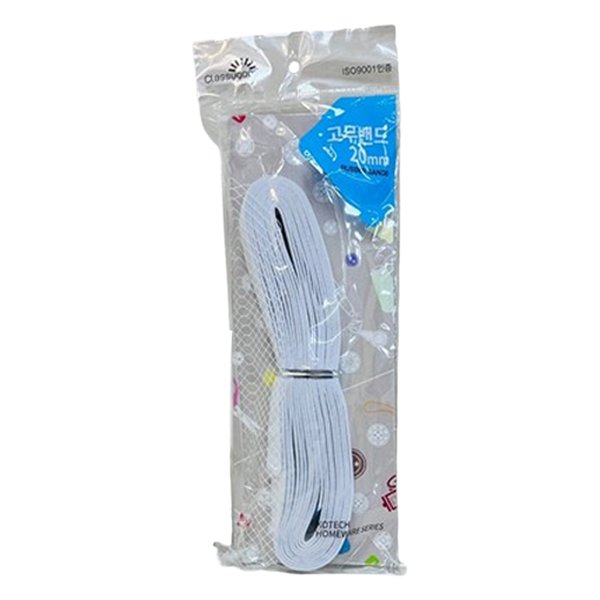 클래시굿 코텍스 고무줄밴드 20mm, 화이트, 1개 상세 이미지 1