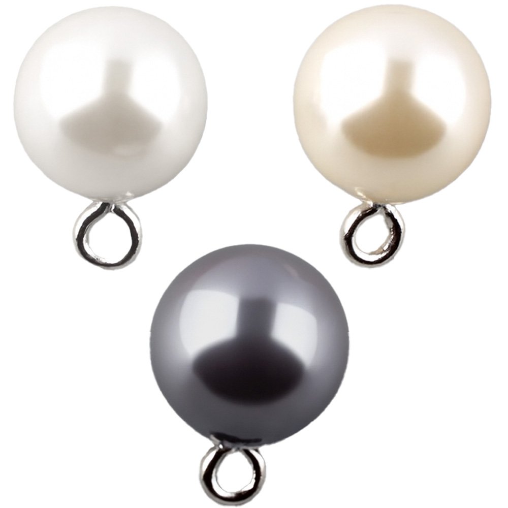 진주단추 10mm 진주장식 진주알 진주 볼록이, 1팩, 진주단추10mm(아이10개) 상세 이미지 1
