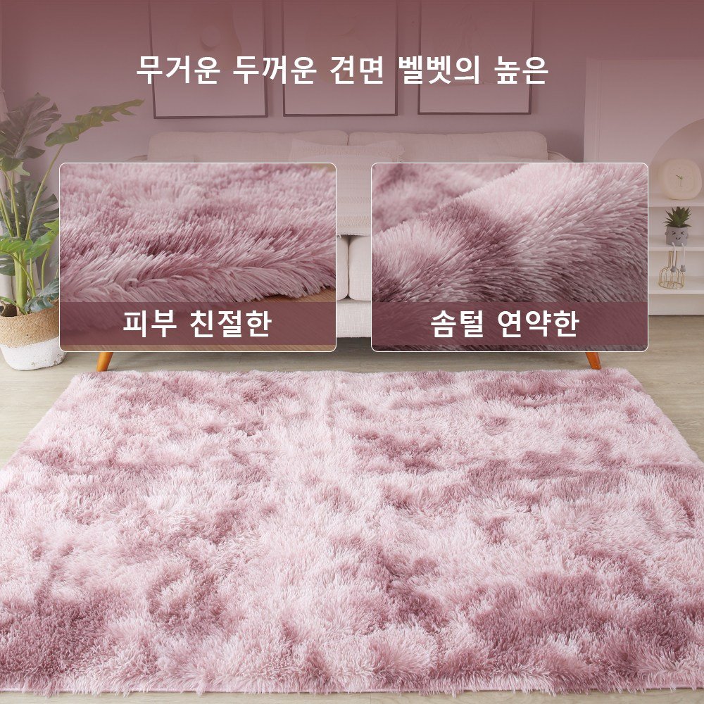 Unique Haven 인룸 소프트 러그 솜털 거실카페트 모던 방바닥 침실러그할인 상세 이미지 1