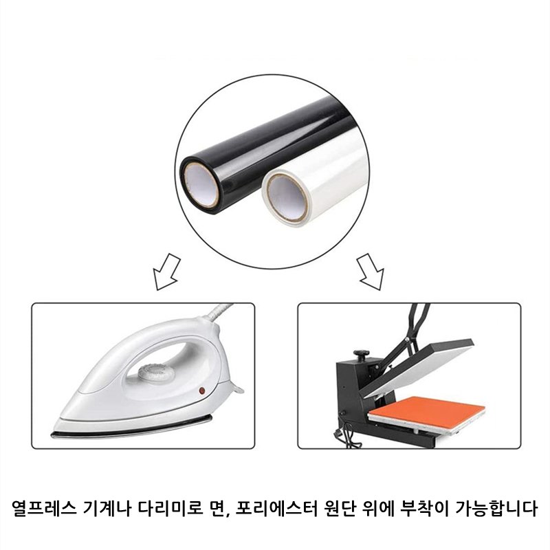 5컬러 세트 PU 전사지 30cm x 25cm 열전사지 실루엣커팅기 옷에 붙이는 의류전사용지, 1개, 5색 상세 이미지 2