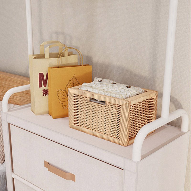 [SMTONE] 스탠드 옷걸이 행거 철제 튼튼한 시스템 서랍 수납형 먼지방지 현관 거실 침실 부직포 서랍, 화이트할인· 07:16:1 상세 이미지 2