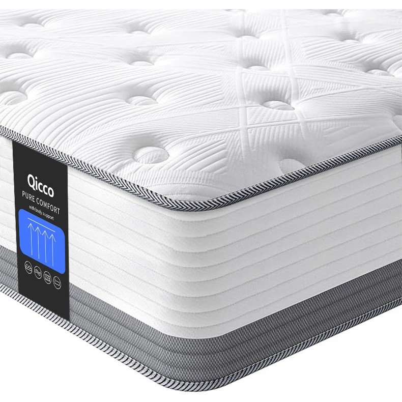 Qicco 침대 매트리스 무음 포켓스프링 바닥 매트리스, 20cm, 중간할인 상세 이미지 1