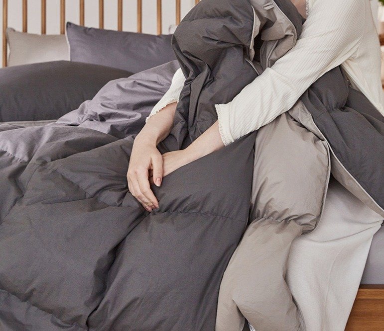 라뽐므 오폴레 코튼 구스 이불 사계절용, 다크그레이 상세 이미지 1