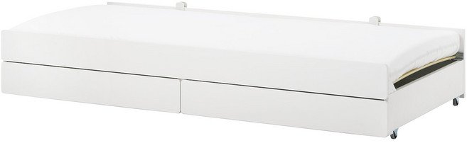 이케아 슬렉트 어린이 보조침대프레임 수납서랍 화이트 90x200cm, 1개