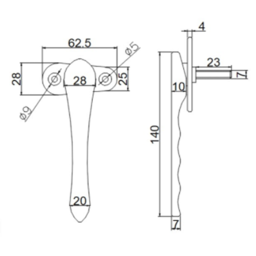 (A=4.3CM) (B=3.5CM)폴딩도어핸들 / 폴딩도어손잡이 / 폴딩핸들 DHC - model, 1개 상세 이미지 2