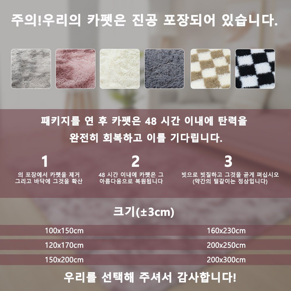 Unique Haven 인룸 소프트 러그 솜털 거실카페트 모던 방바닥 침실러그할인 상세 이미지 2