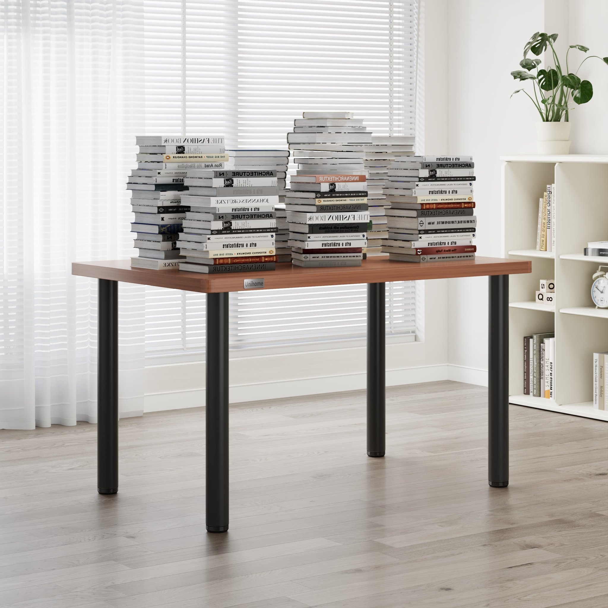 Unihome E0급 튼튼한 1인용 학생 공부 컴퓨터 책상 사무용 테이블, 월넛할인 상세 이미지 2