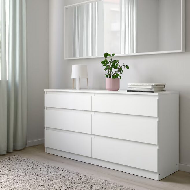 이케아 KULLEN 쿨렌 6칸서랍장 화이트 140x72cm 503.557.34