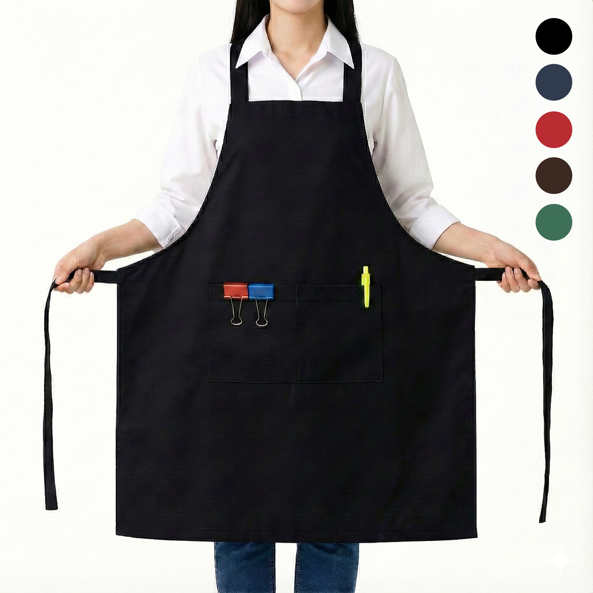 버니박스 폴리 베이직 H형 앞치마, 1개, 블랙쿠폰할인 상세 이미지 1