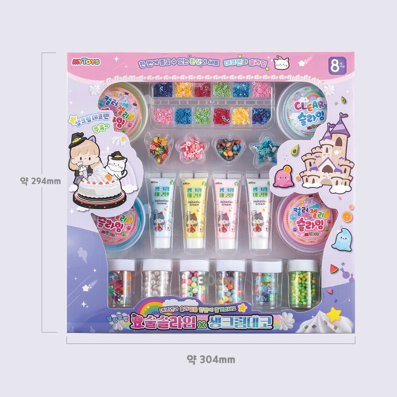 MYTOYS 요술 슬라임 + 생크림 데코덴 세트, 혼합색상, 540g, 1세트 상세 이미지 2