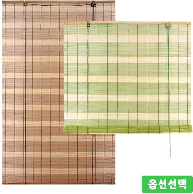 스트라이프 대나무 자동발 ( 천연 나무발 식당 업소용 문발 햇빛가리개 블라인드 창문발 인테리어 소품 롤스크린 통풍 가림막 현관문발 )