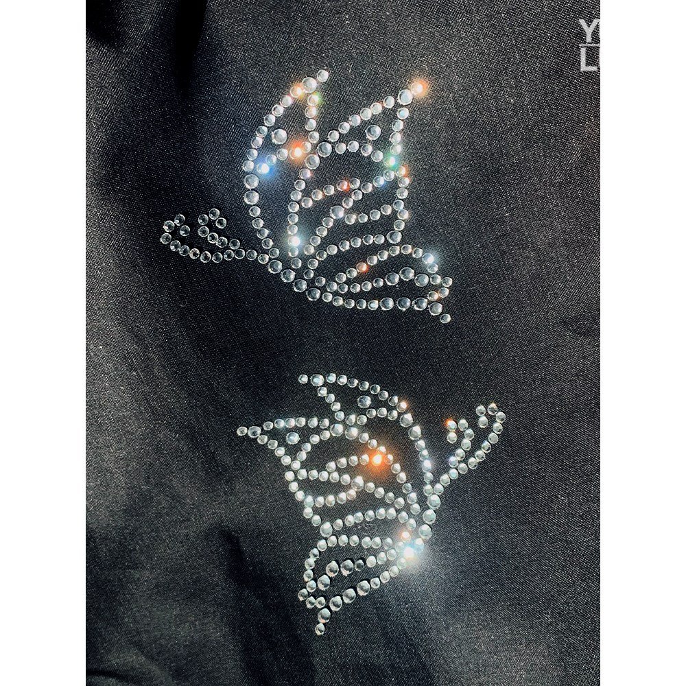 유아루체 춤추는 나비 한쌍 - 핫픽스모티브 리폼 diy 붙이는 큐빅 전사지, 1세트, Crystal 상세 이미지 2