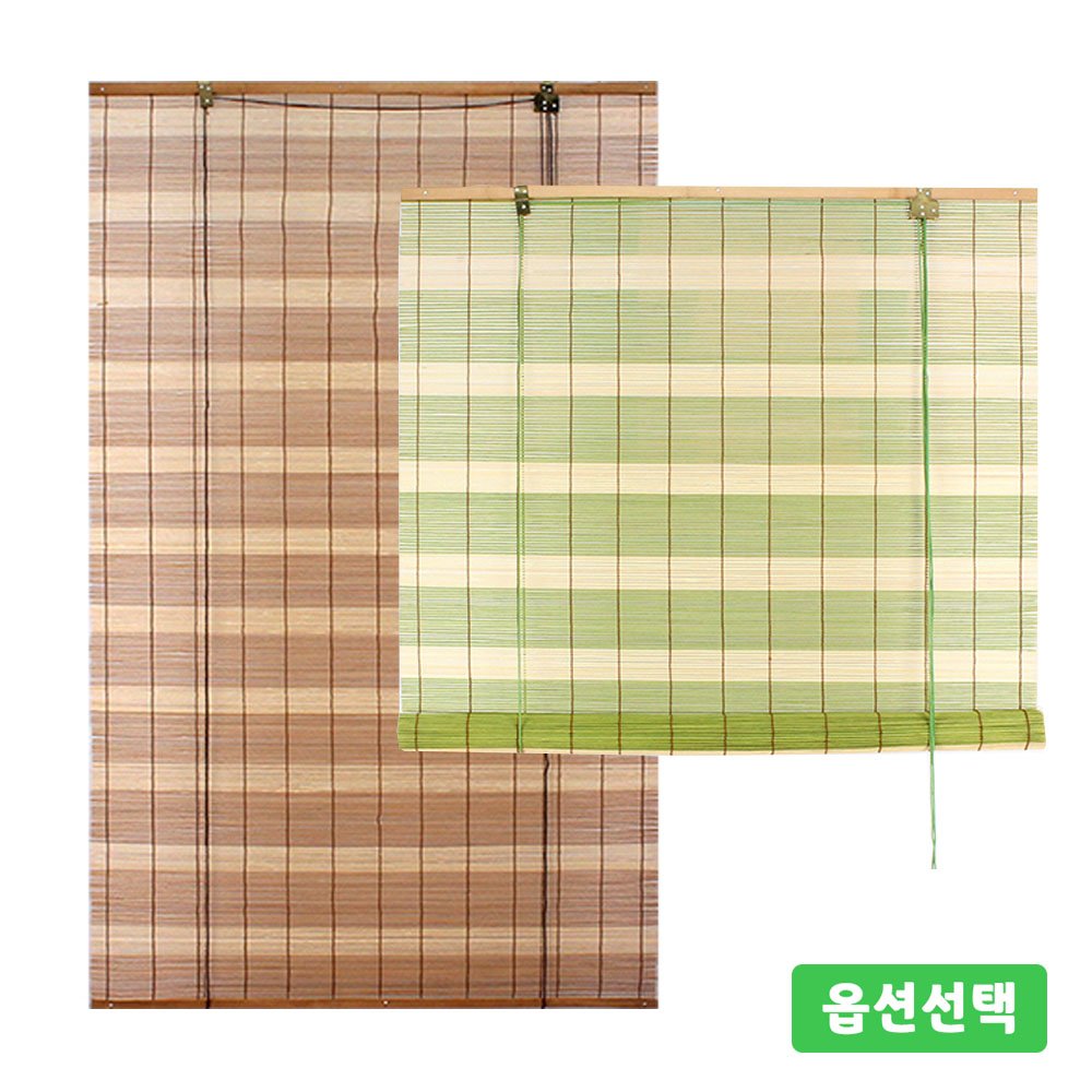 스트라이프 대나무 자동발 ( 천연 나무발 식당 업소용 문발 햇빛가리개 블라인드 창문발 인테리어 소품 롤스크린 통풍 가림막 현관문발 ) 상세 이미지 1