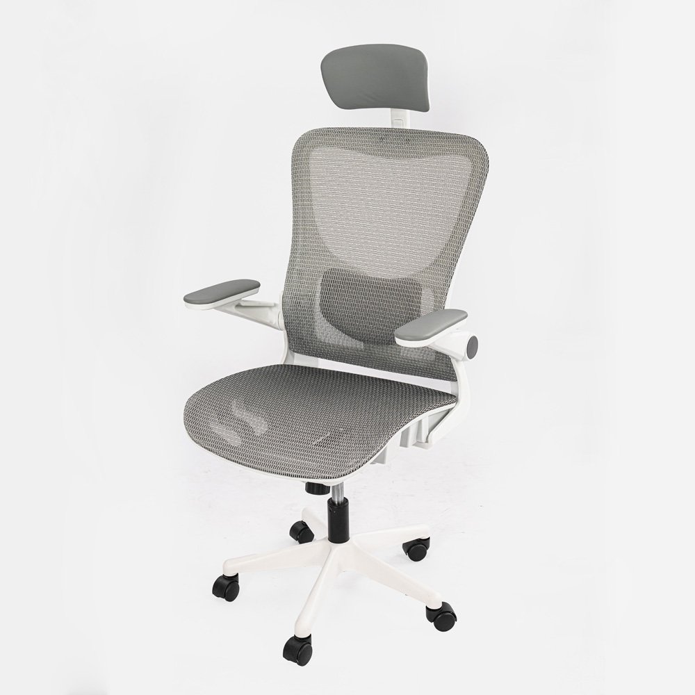 HOMEY NEST 메쉬 사무실 사무용의자 3D팔걸이 틸팅가능 요추 허리보호 체어 HN-OC107, 화이트할인 상세 이미지 2