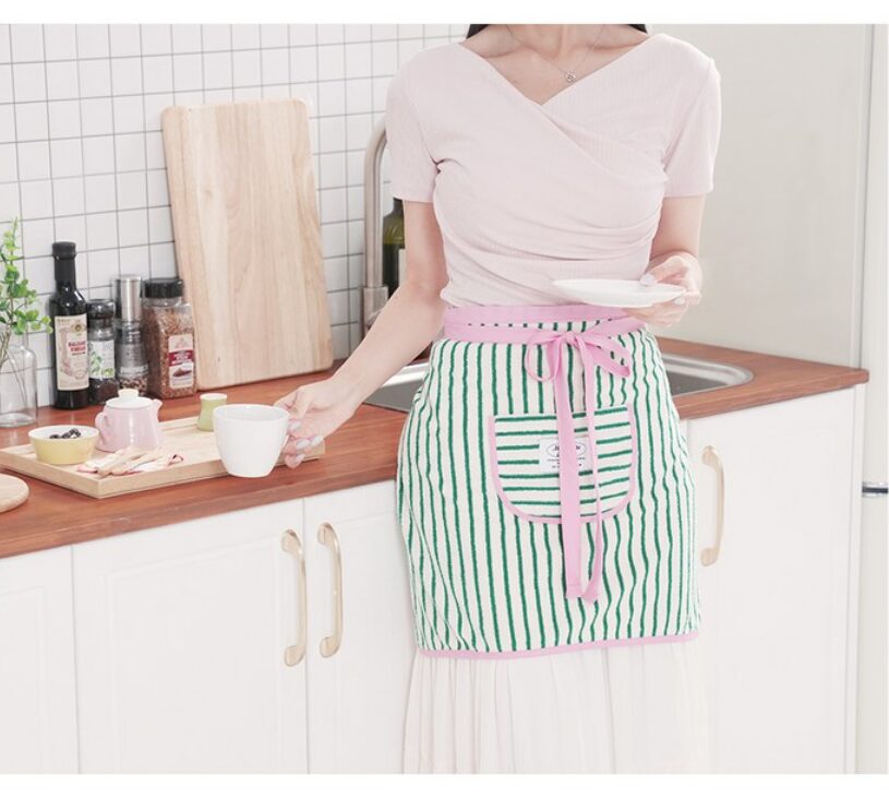 마롤로뜨 테리 스트라이프 허리앞치마, 그린, 1개 상세 이미지 1